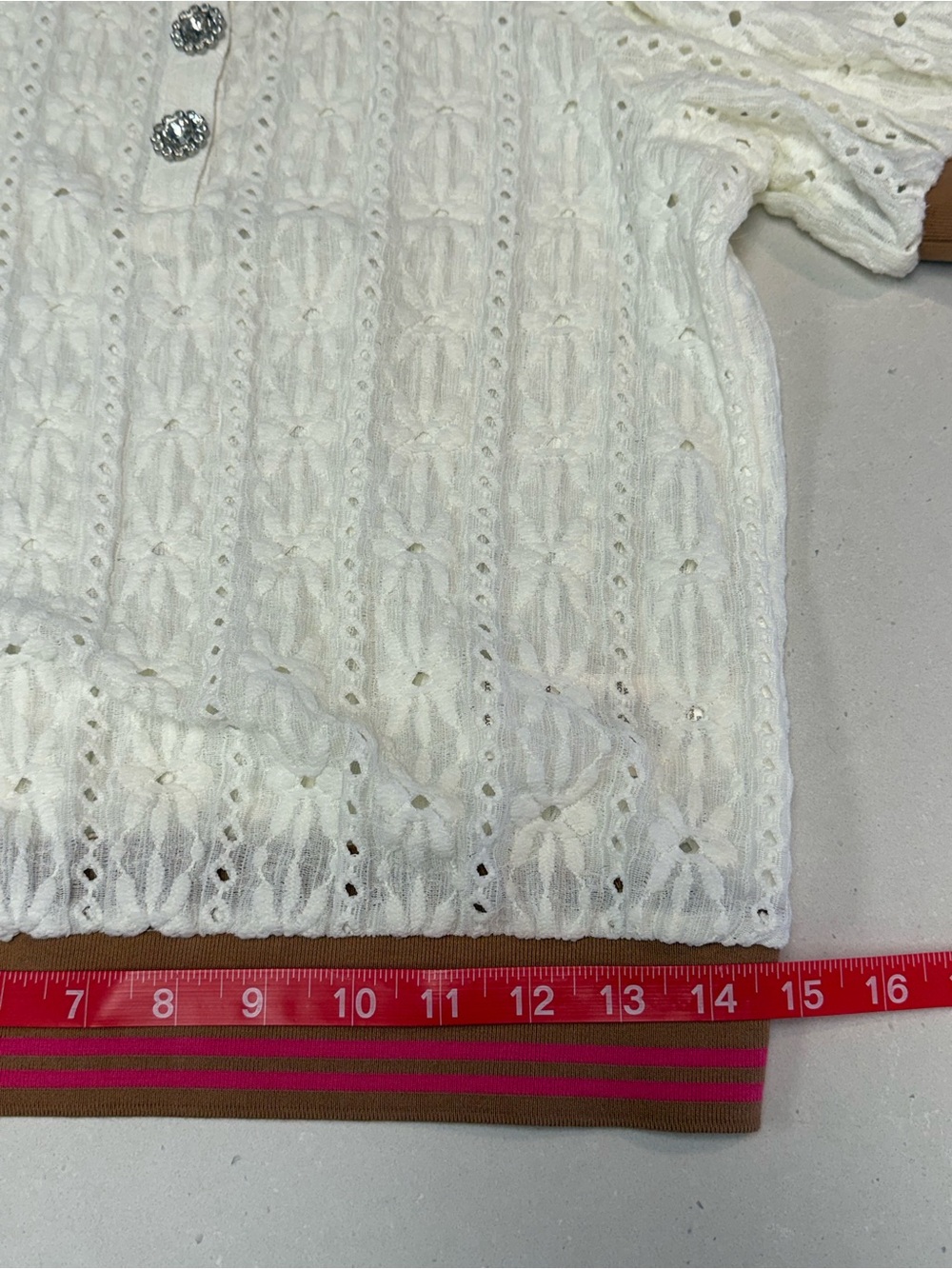 Maeve Puff-Sleeve Lace Polo Top Anthropologie Small - Picture 11 of 14